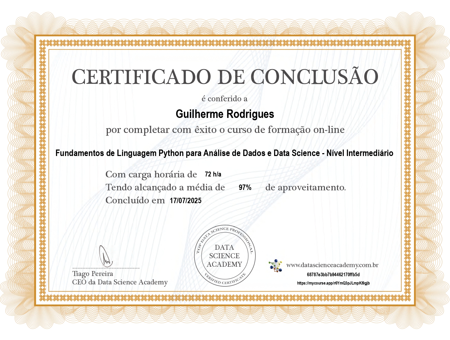 Fundamentos de Linguagem Python Para Análise de Dados e Data Science - Nível Intermediário